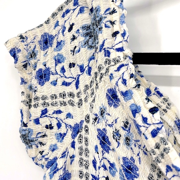 Old Navy | Floral Smocked Midi Dress Short Cap Sleeves Cottage Prairie Boho XL - Picture 3 of 7